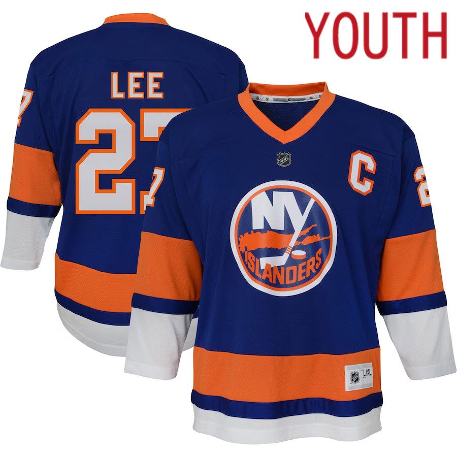 Youth New York Islanders 27 Anders Lee Blue Replica Player NHL Jersey
